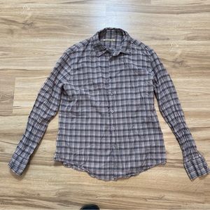 John Varvatos plaid button down long sleeve shirt M